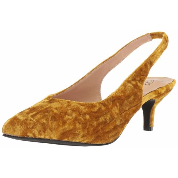 Women's Dashing Pump 9 Wide Us Gold Crushed Velvet - Picture 1 of 8